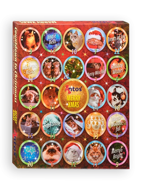 Calendario Navideño de Adviento 200 gr - Gatos