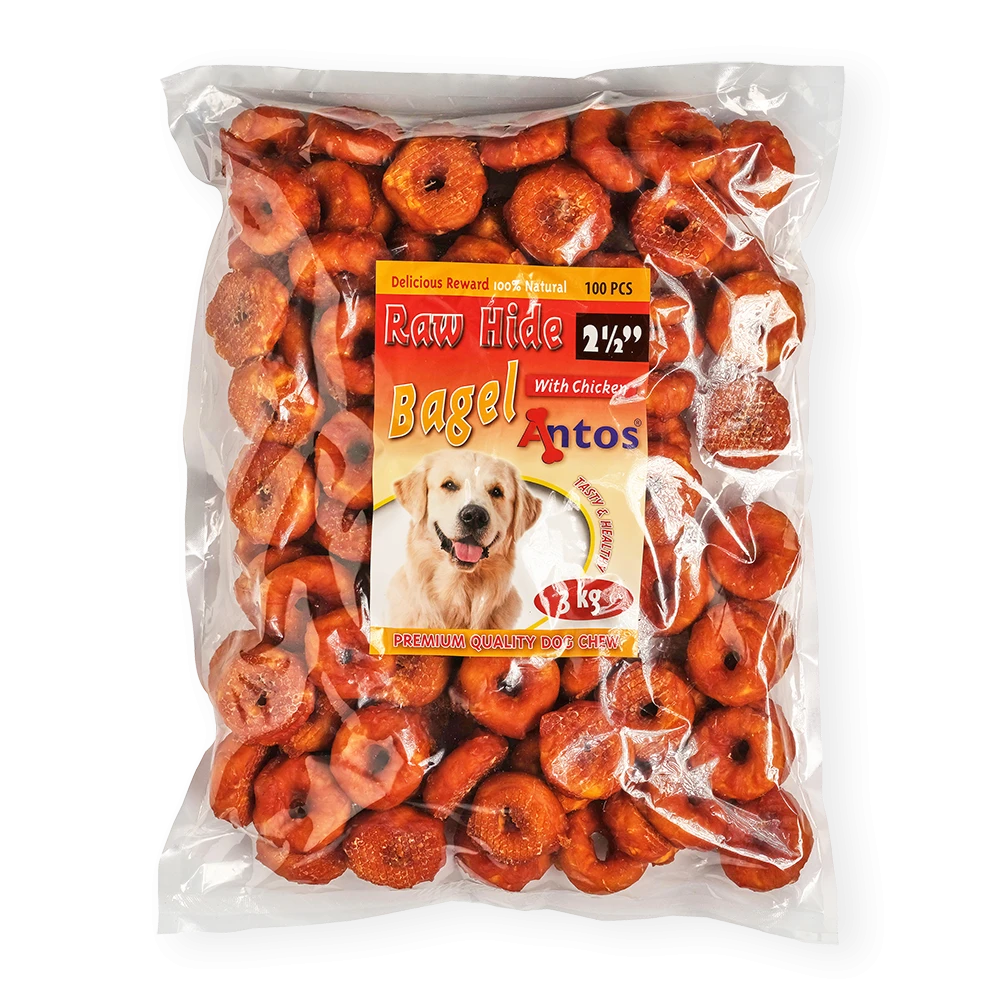 Raw Hide White + Chicken Bagel 2½" 100 piezas
