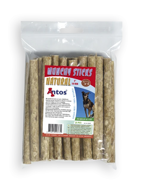 Munchy Sticks 5" 10 mm Natural 25 piezas