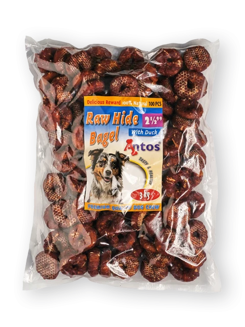 Raw Hide White + Duck Bagel 2½" 100 piezas