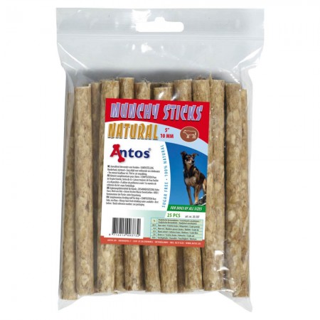 Munchy Sticks 5" 10 mm Natural 25 piezas