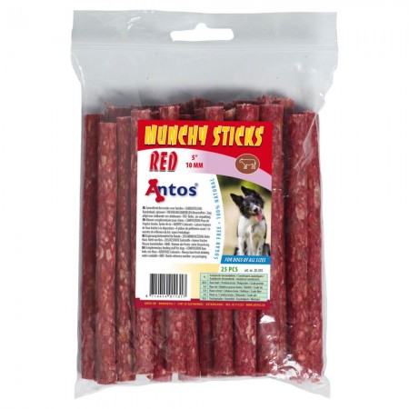 Munchy Sticks 5" 10 mm Rojo 25 piezas