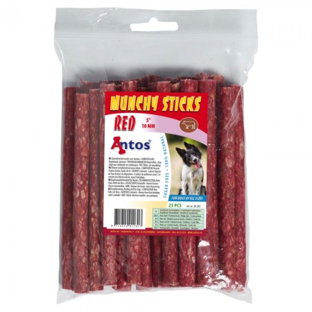 Munchy Sticks 5" 10 mm Rojo 25 piezas