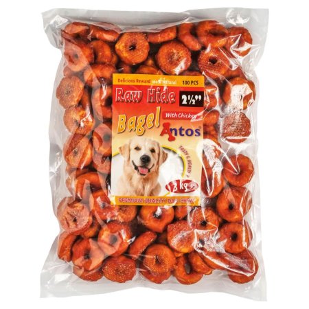 Raw Hide White + Chicken Bagel 2½" 100 piezas