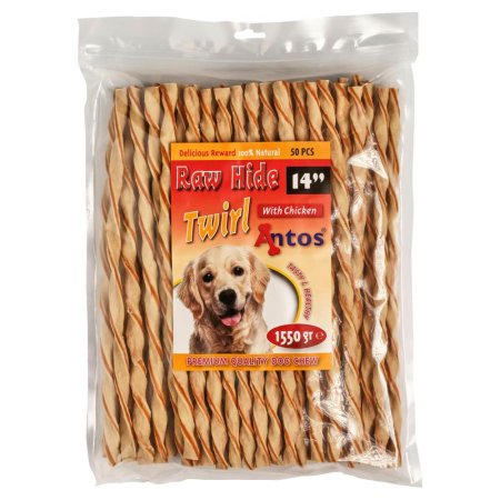 Raw Hide White + Chicken Twirl 14" 50 piezas