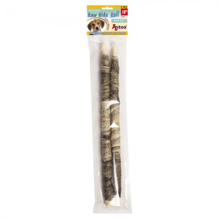 Raw Hide White + Fish Roll 18" 2 piezas